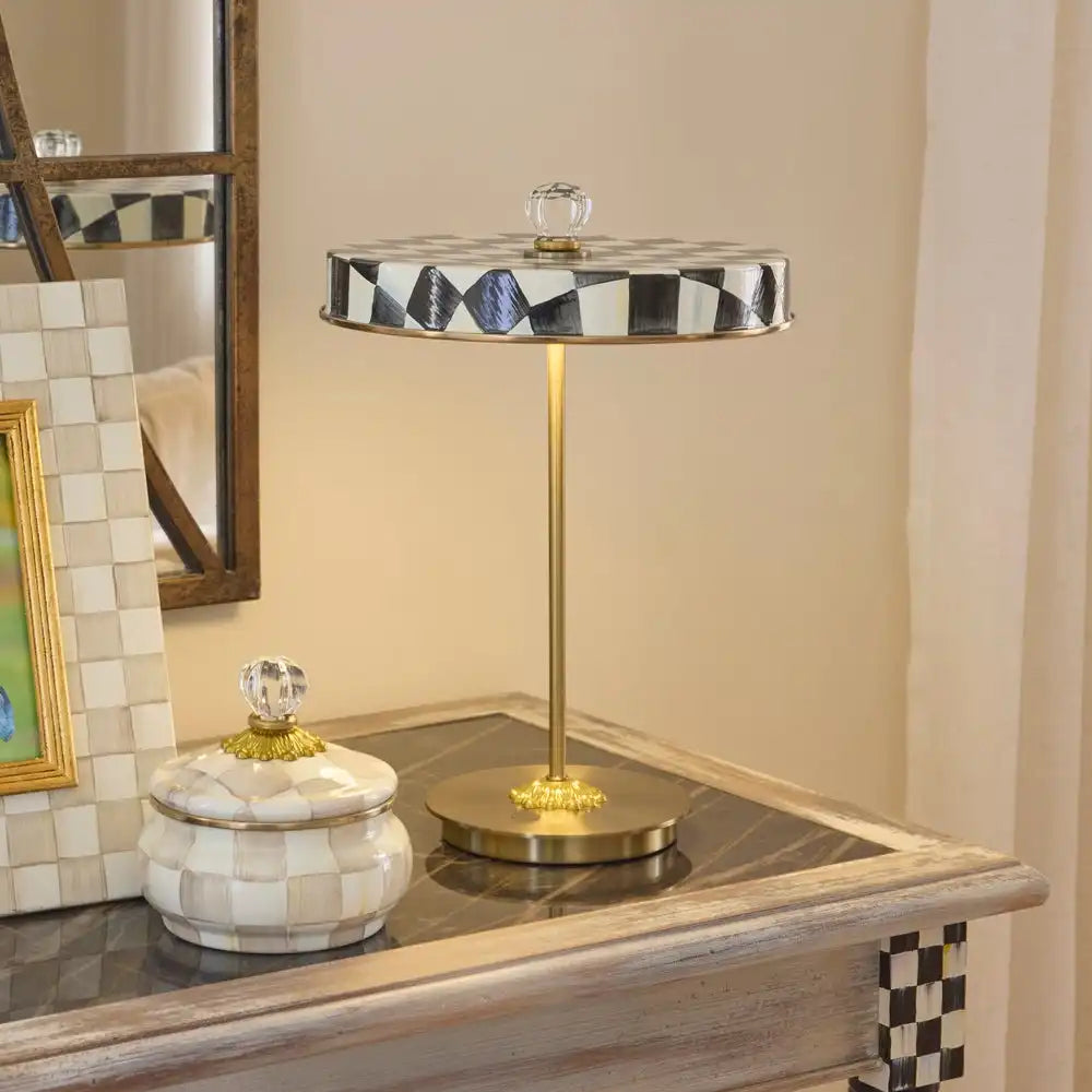 Courtly Check LED Rechargeable Disk Table Lamp Secondary image