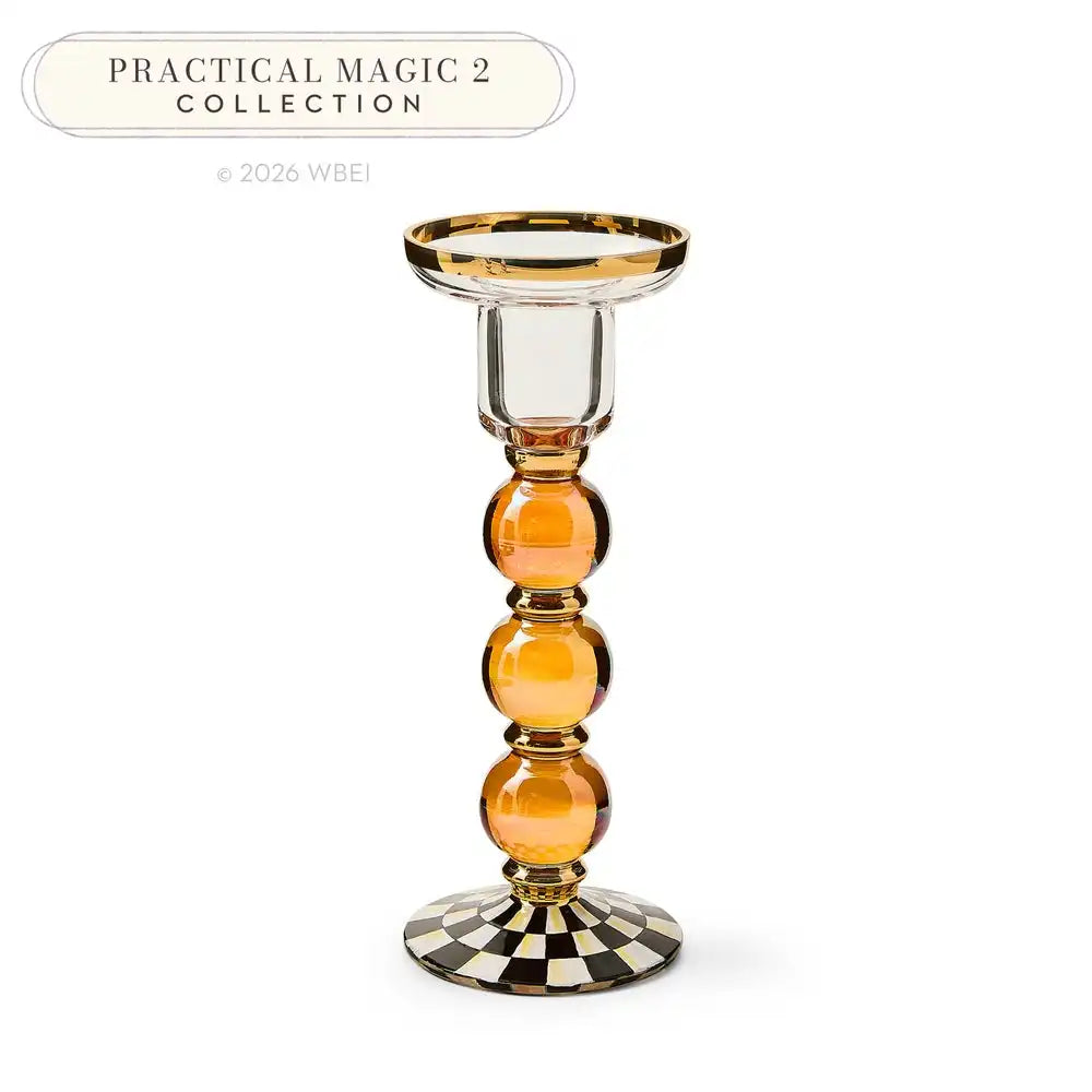 Courtly Check Large Glass Candlestick Main image
