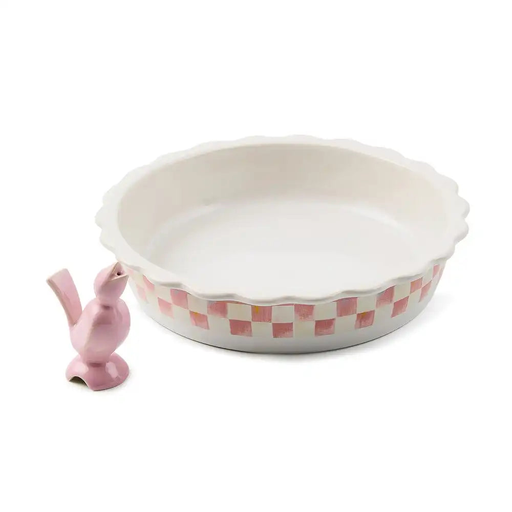 Rosy Check Everyday Pie Plate with Pie Bird Secondary image