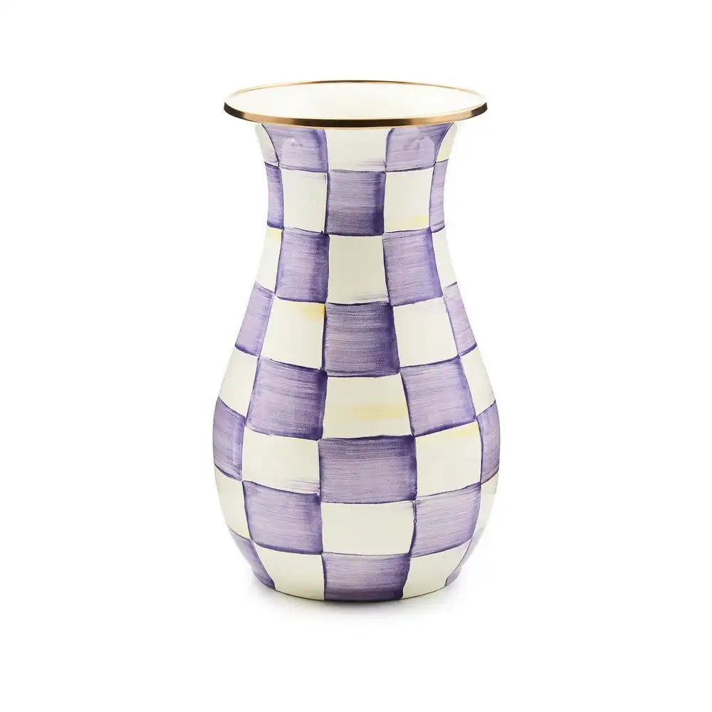 Mocha Check Tall Vase