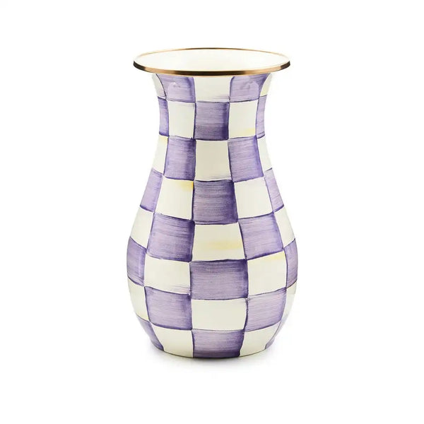 Mocha Check Tall Vase