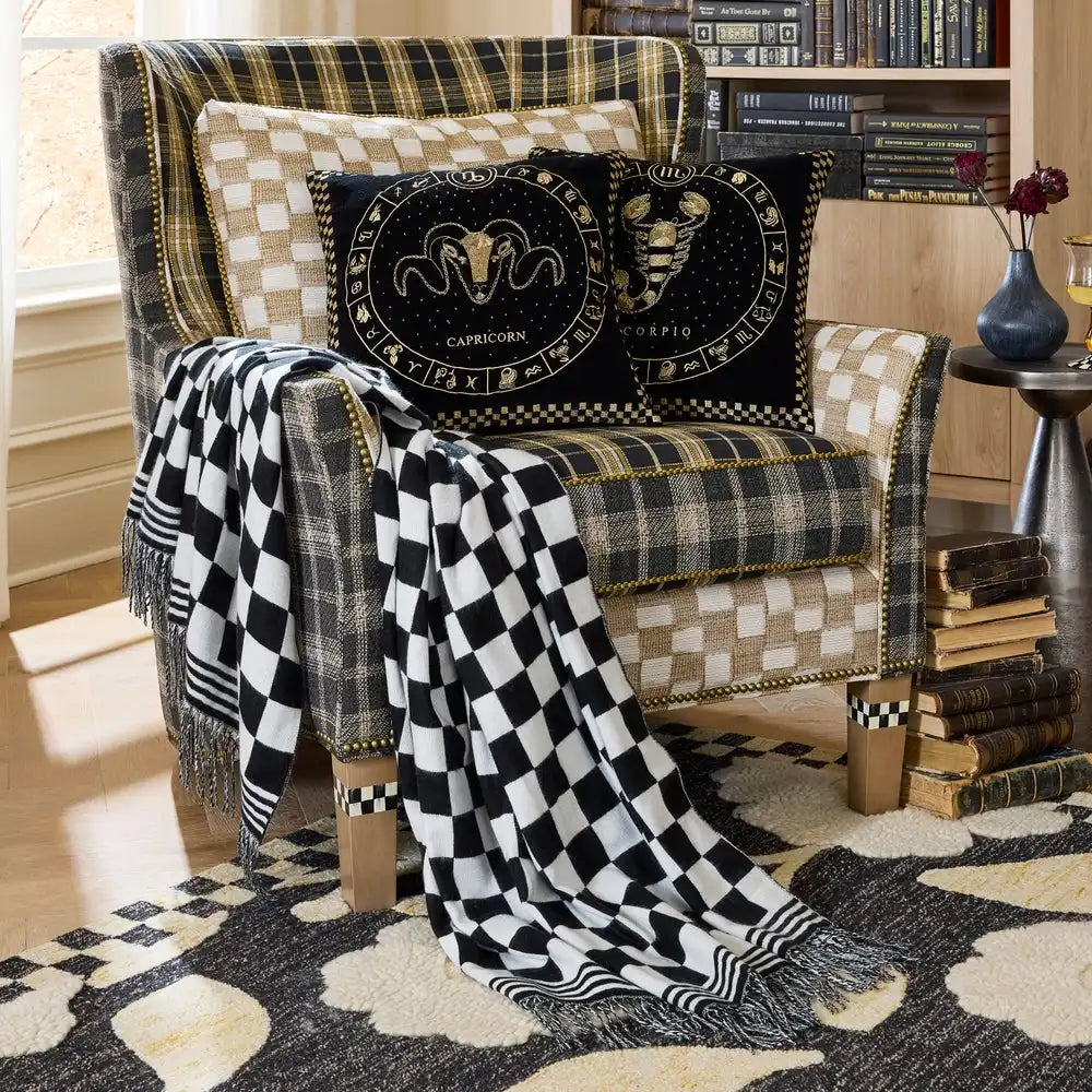 Black & White Check Throw Secondary image