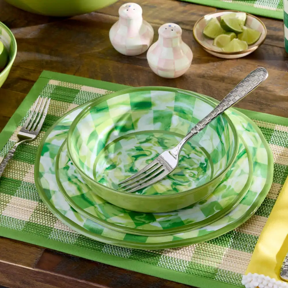 Green Marble Check Melamine Small Bowls, Set of 4 Secondary image