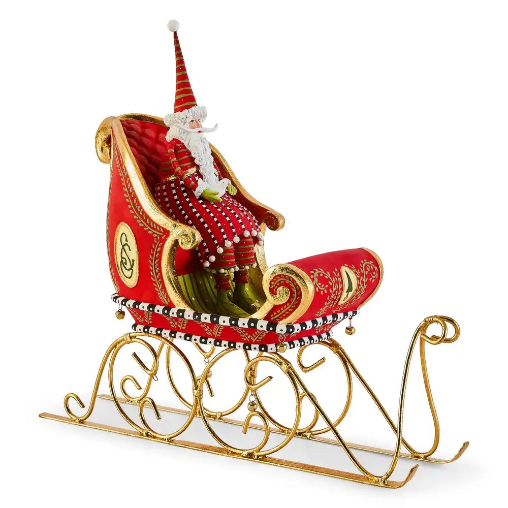 Patience Brewster Dash Away Sitting Santa & Sleigh Figure Set Main image