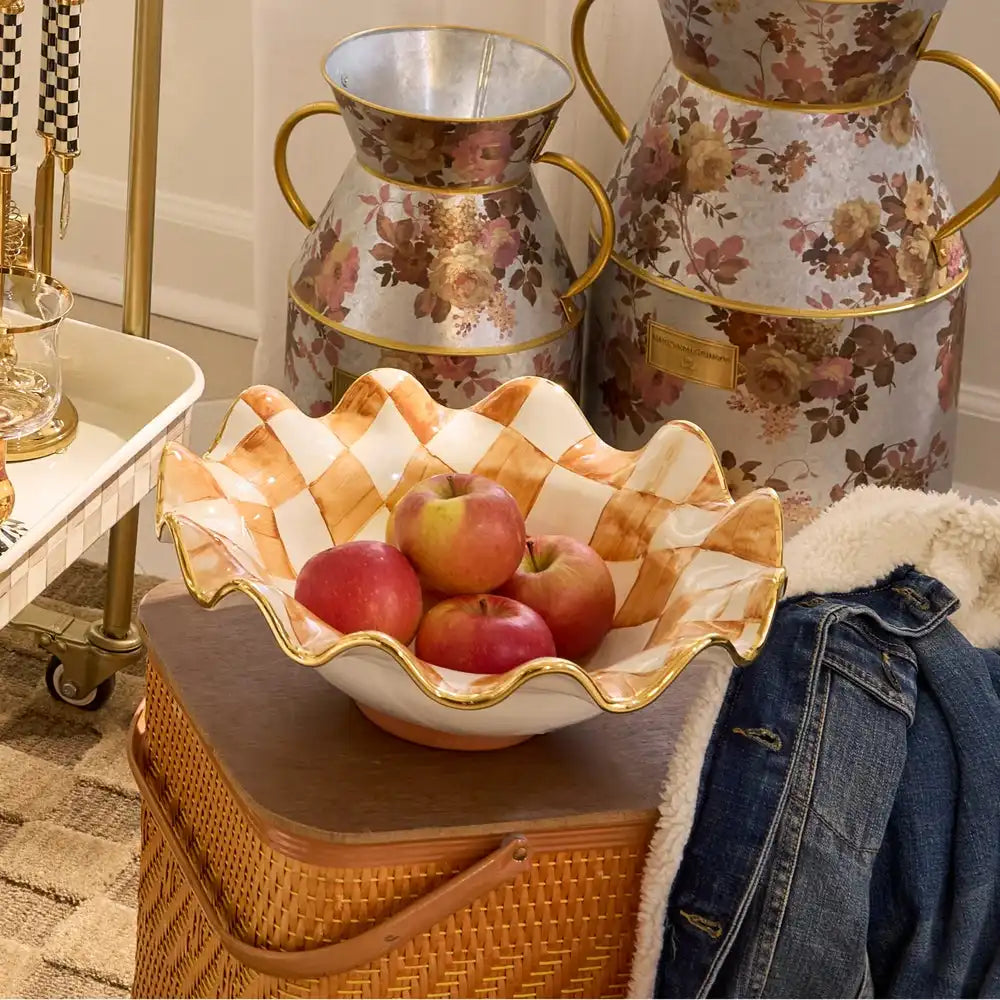 Ginger Check Ceramic Great Vase