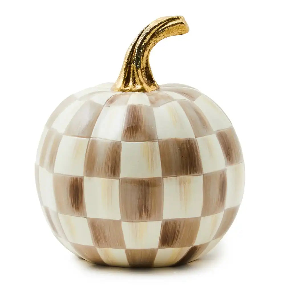 Mocha Check Mini Pumpkin