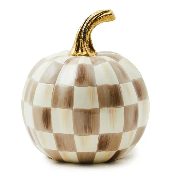 Mocha Check Mini Pumpkin