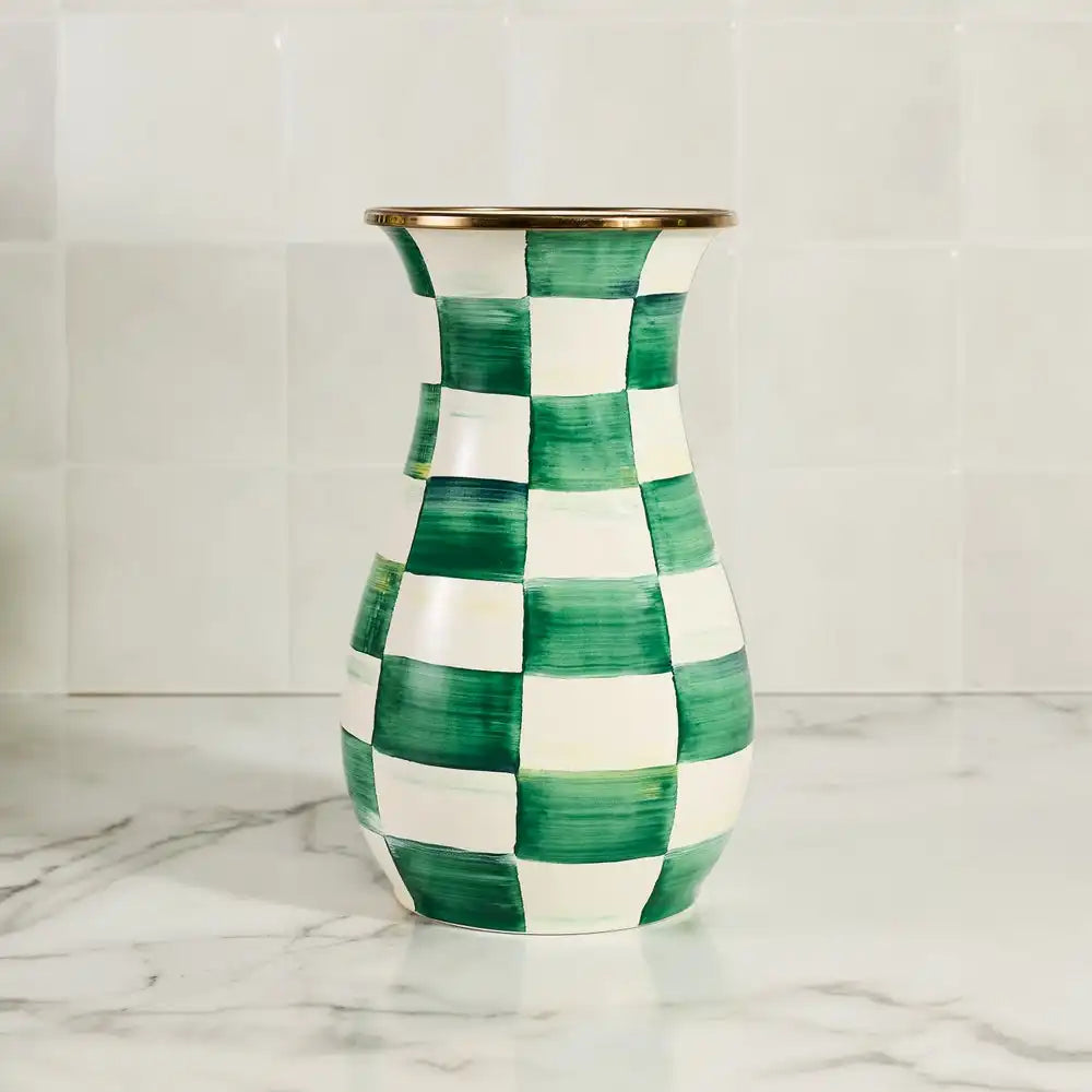 Mocha Check Tall Vase