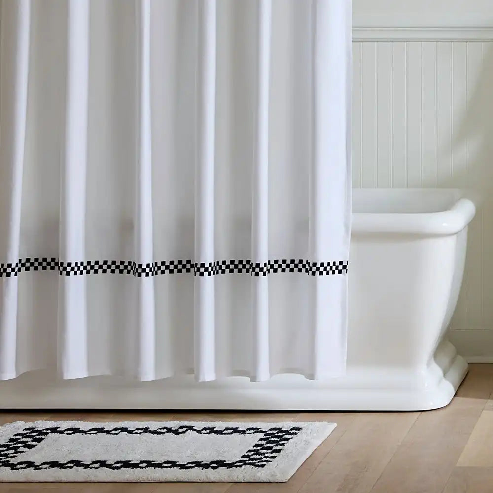 Black Check Hotel Bath Rug Secondary image