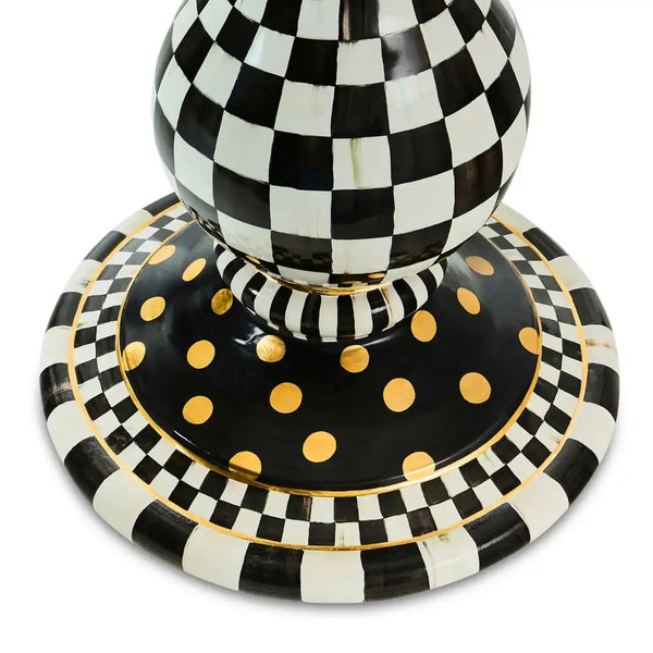 Mocha Check Ceramic Pedestal Table Base