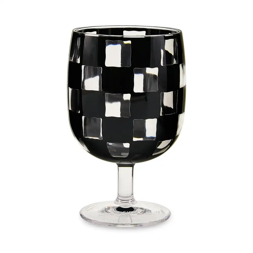 Black Check Acrylic Tumblers, Set of 4
