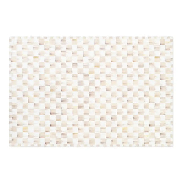Mocha Checkered 3' x 5' Washable Rug