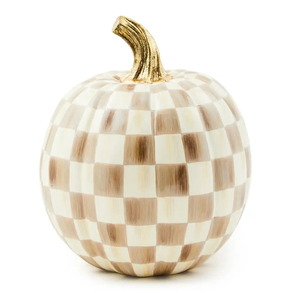 Mocha Check Mini Pumpkin
