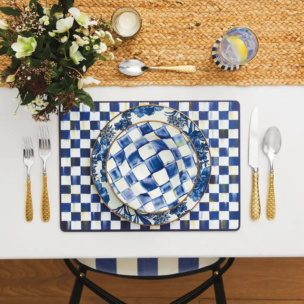 Mocha Check Cork Back Placemats, Set of 4