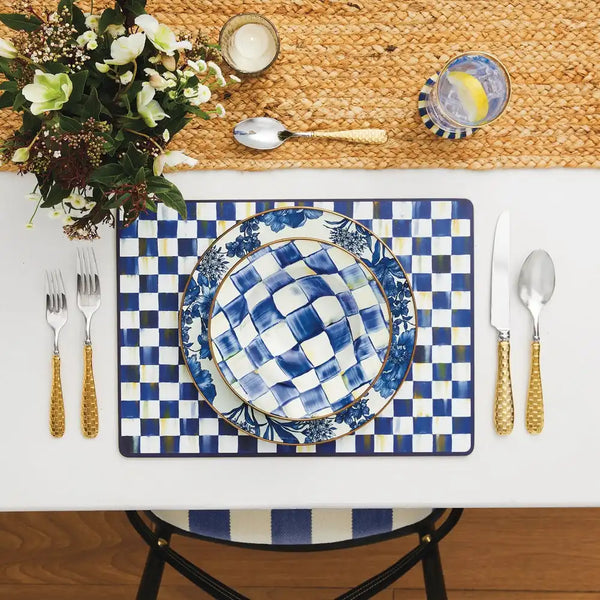 Mocha Check Cork Back Placemats, Set of 4