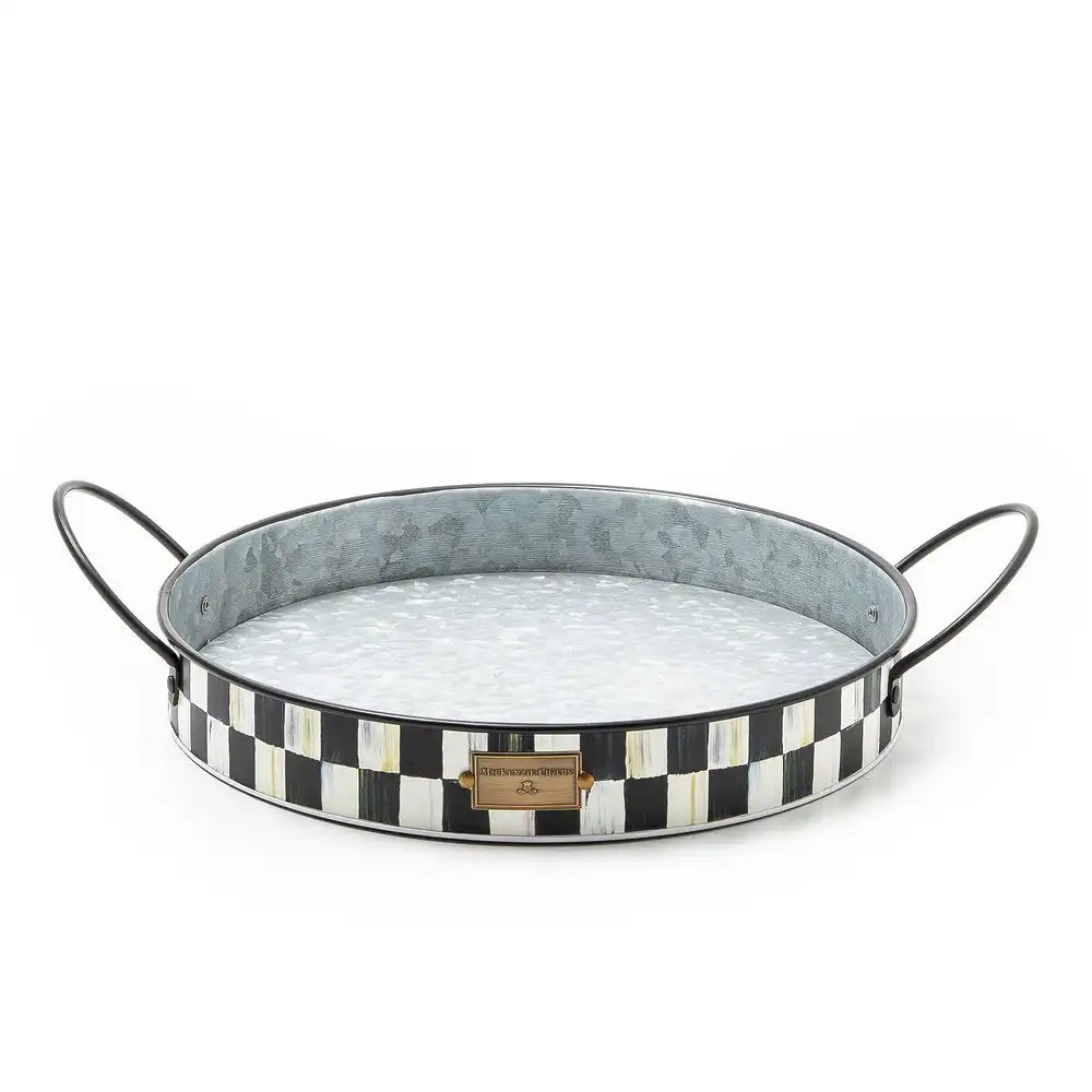Mocha Stripe Serving Trays, Set of 2