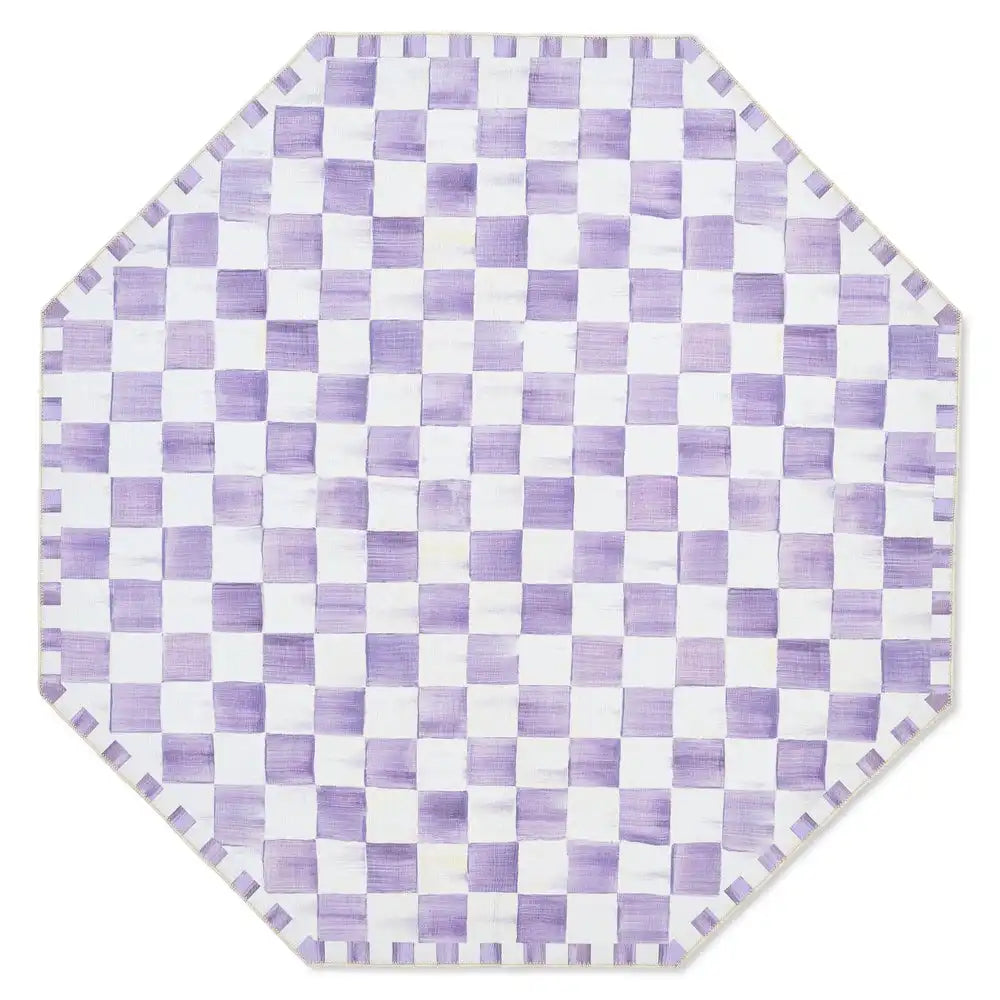 Violet Checkered 2' x 3' Washable Rug