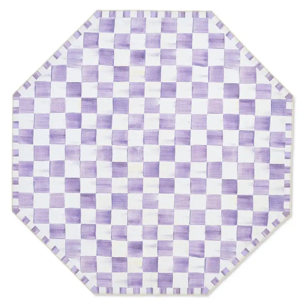 Violet Checkered 2' x 3' Washable Rug