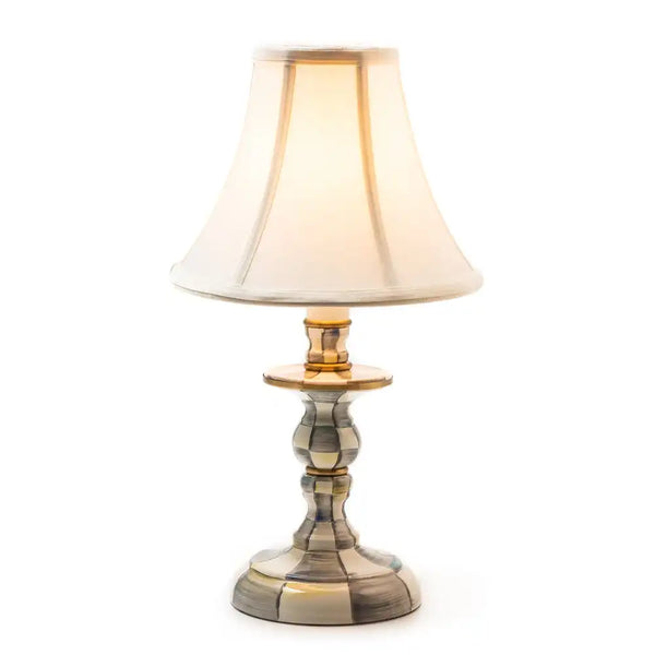 Emerald Check Candlestick Lamp