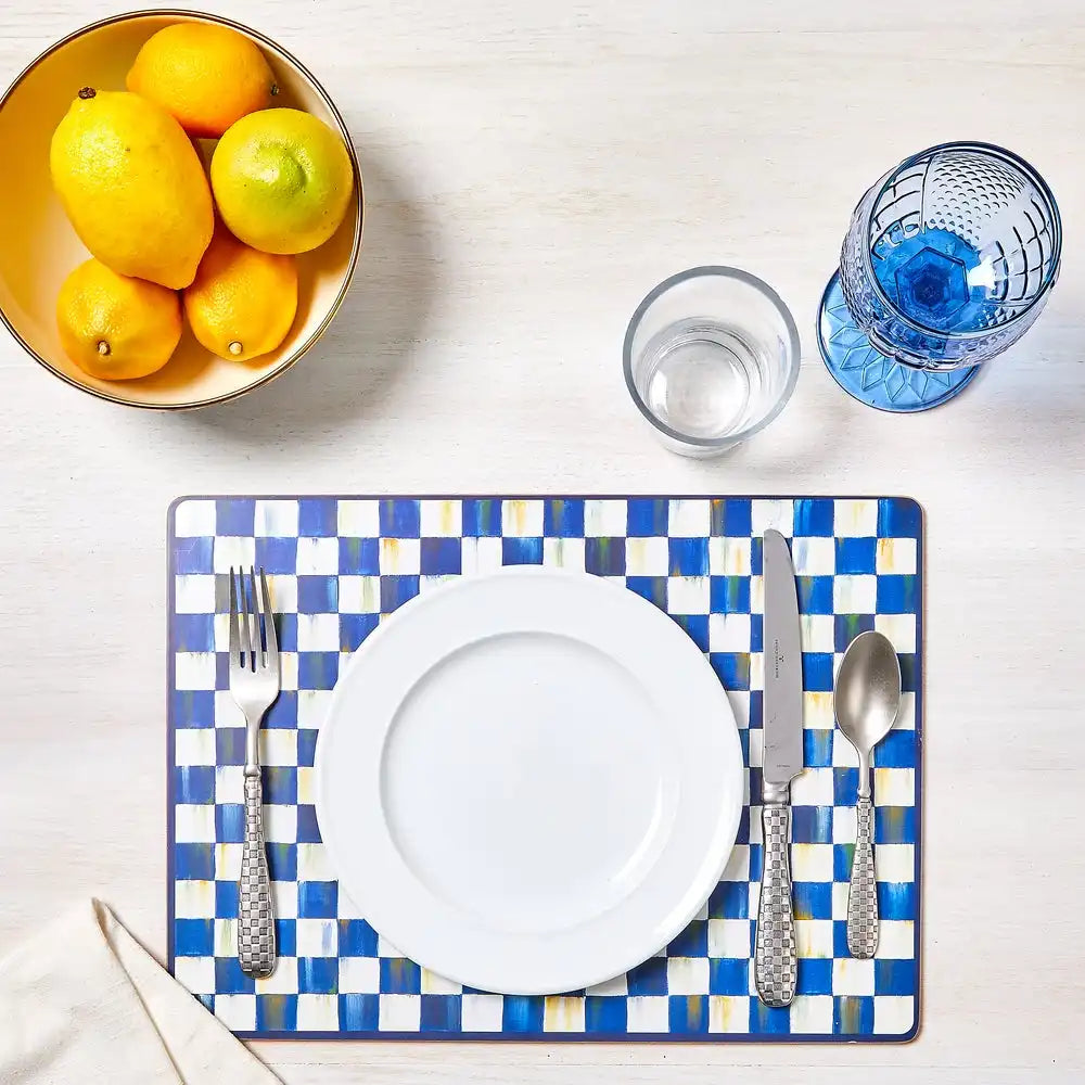 Mocha Check Cork Back Placemats, Set of 4