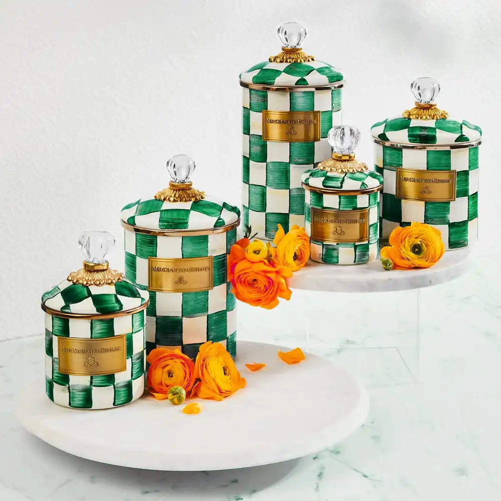 Emerald Check Small Canister