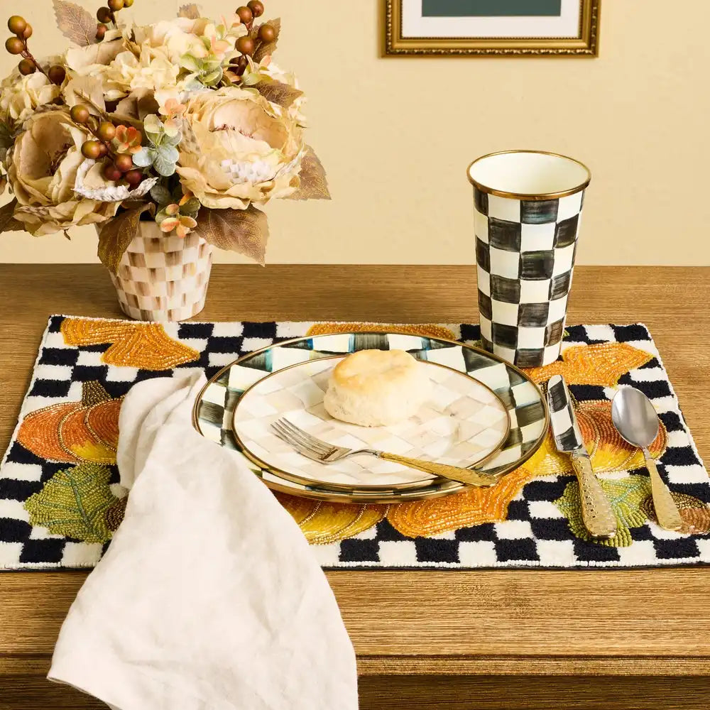 Checked Pumpkin Harvest Placemat Secondary image