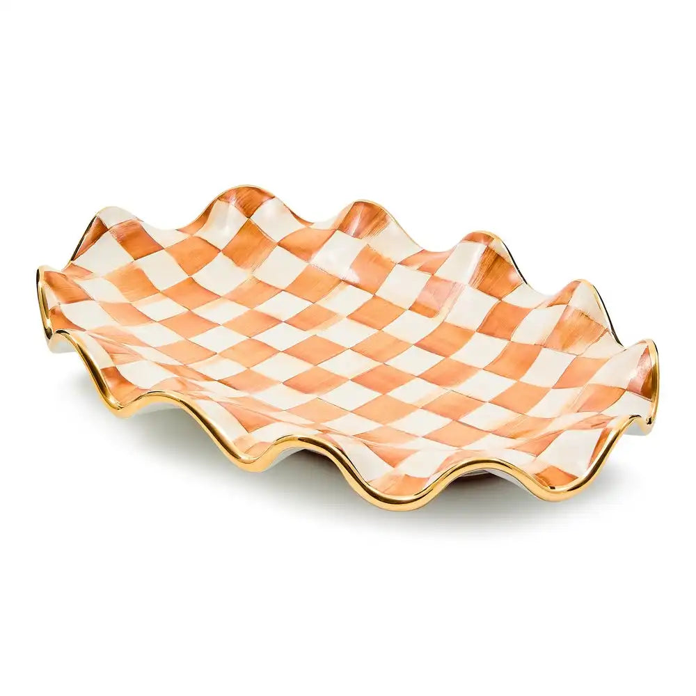 Ginger Check Ceramic Great Vase