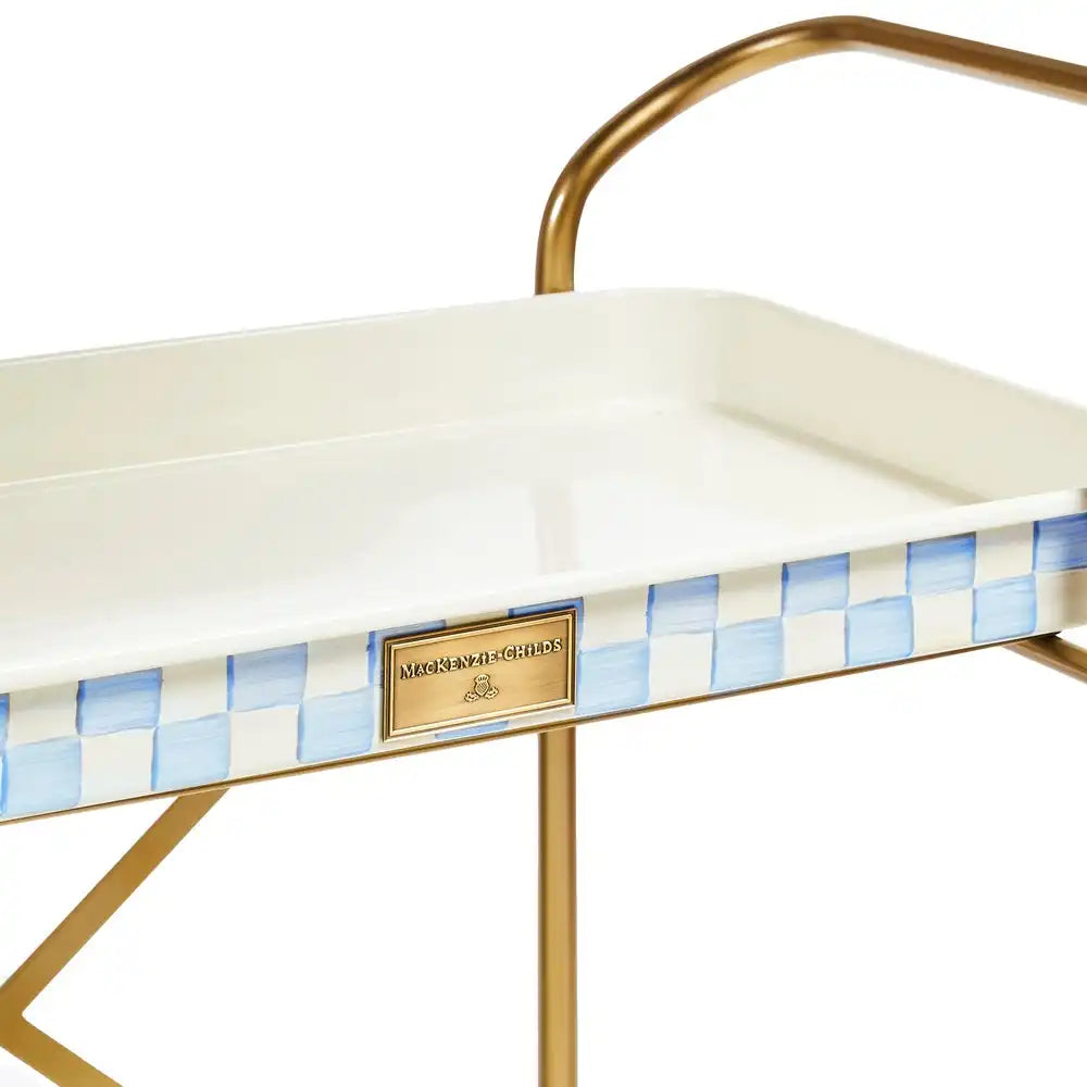 Mocha Check 3-Tier Kitchen Cart