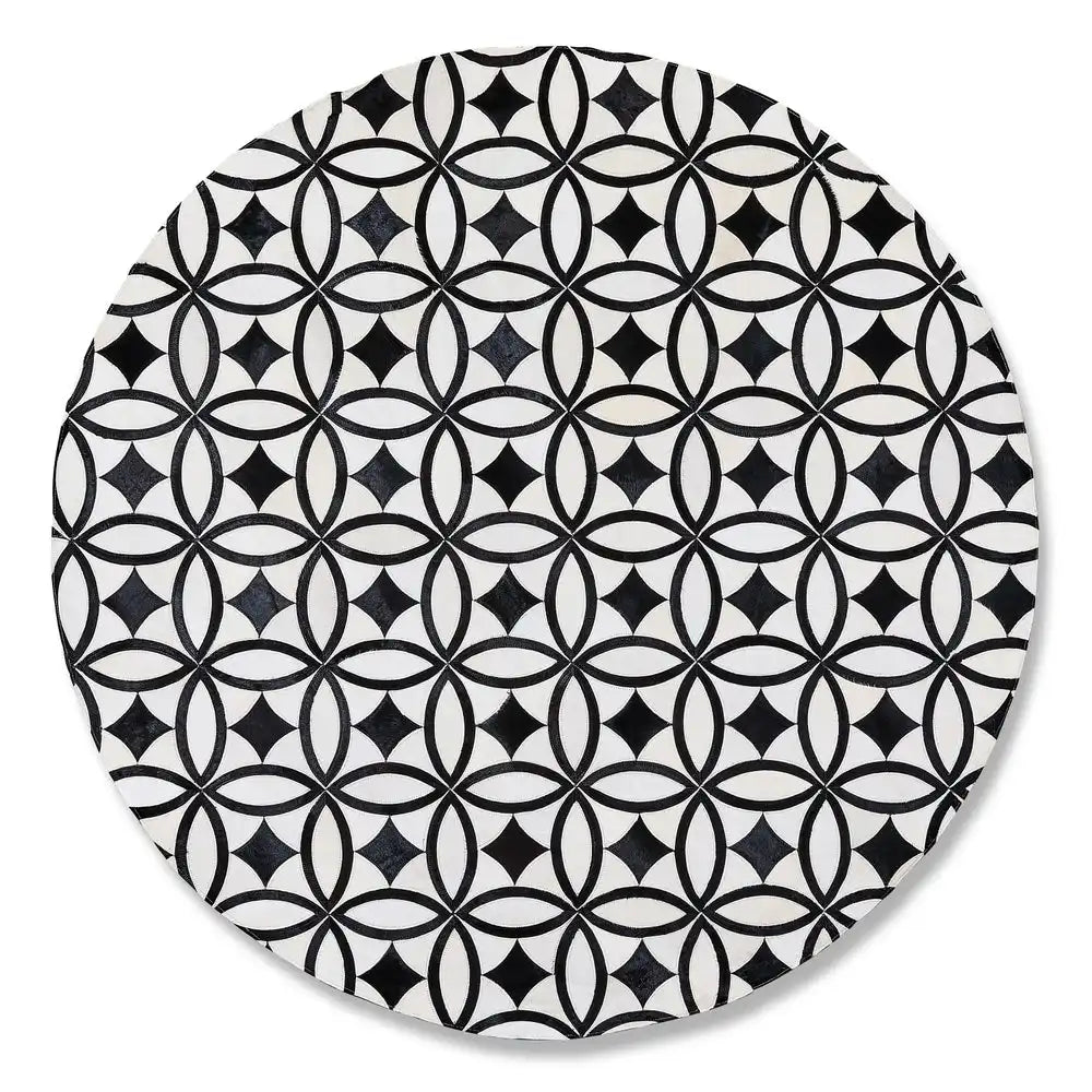 White Kyoto Hair on Hide 6' Round Rug Main image