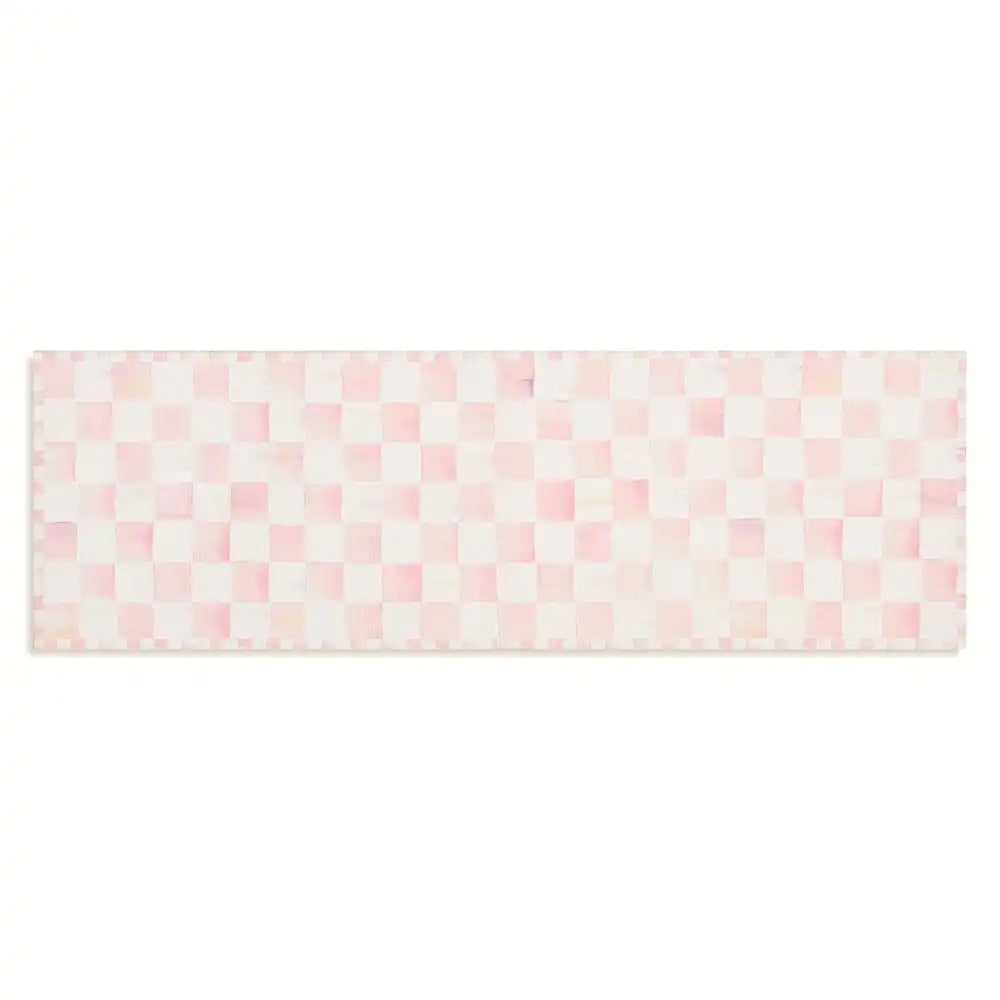 Rosy Checkered 3' x 5' Washable Rug