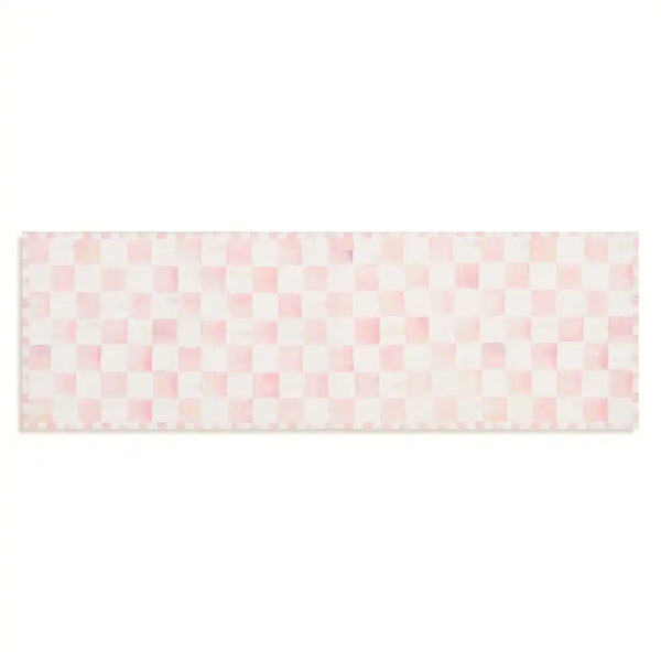 Rosy Checkered 3' x 5' Washable Rug