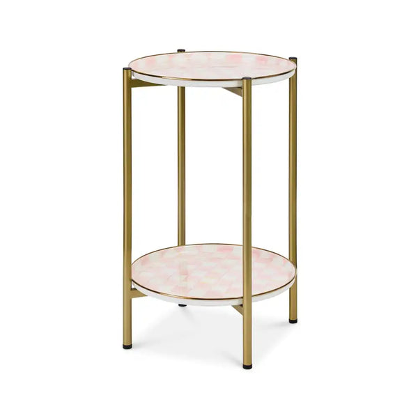 Courtly Check Enamel 2-Tier Cocktail Table