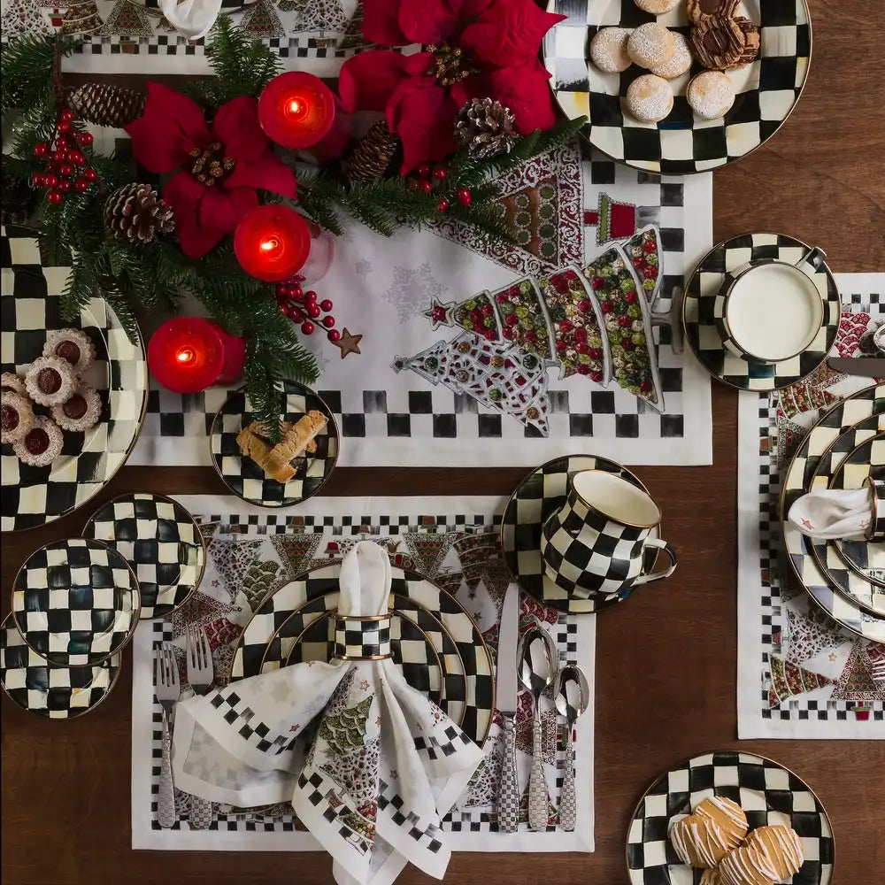 Rosy Check Appetizer Plates, Set of 4
