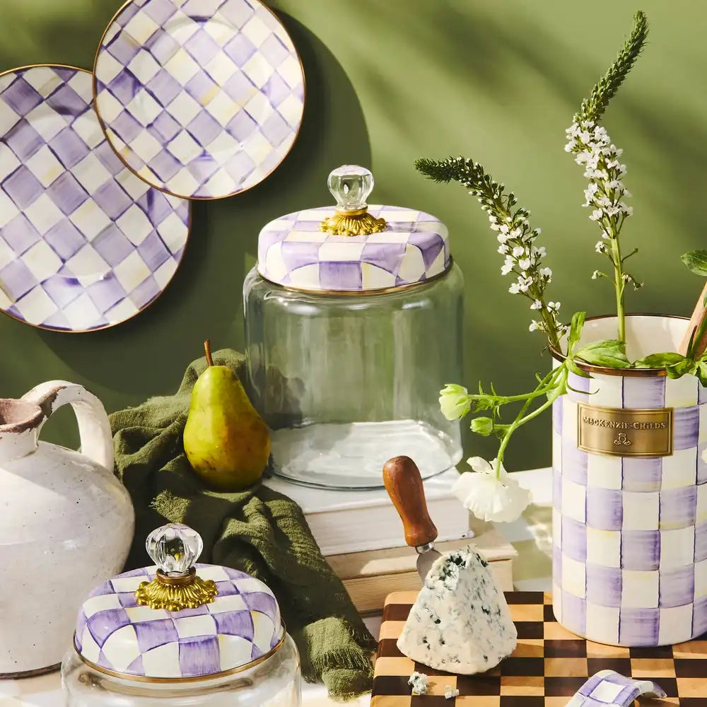 Violet Check Large Kitchen Canister