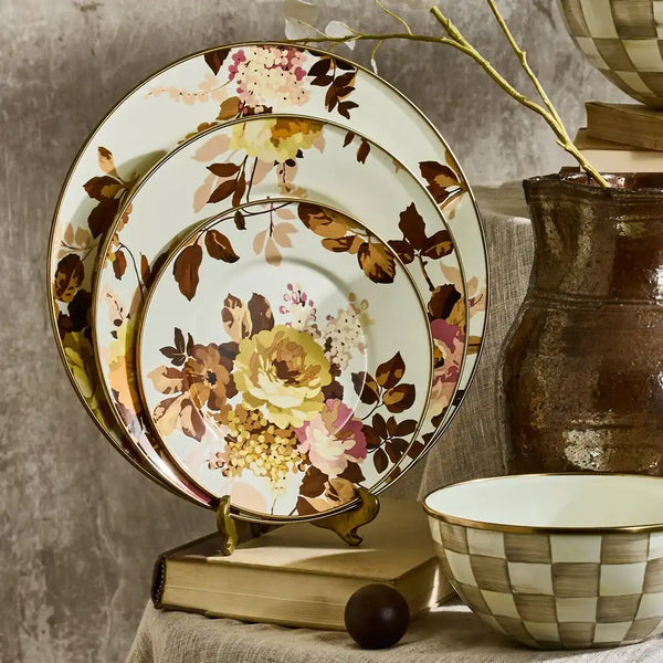 Wild Rose White Dinner Plate