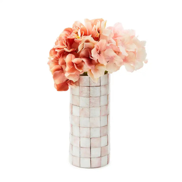 Sky Check Capiz Small Vase