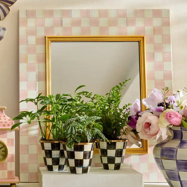 Sky Check Enamel Wall Mirror