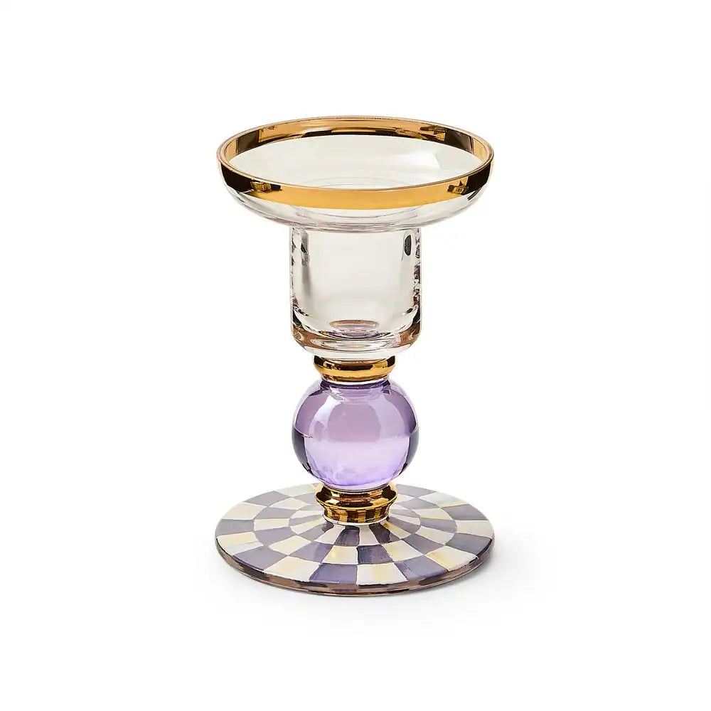 Courtly Check Large Glass Candlestick
