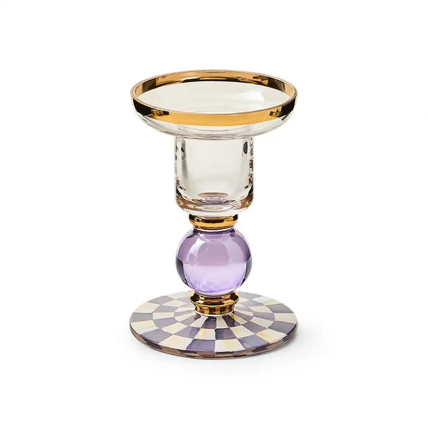 Courtly Check Large Glass Candlestick