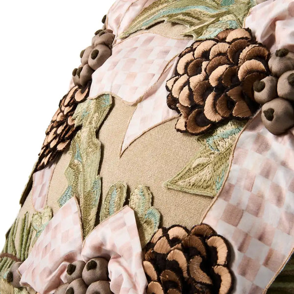 Mocha Holly Holiday Throw Pillow