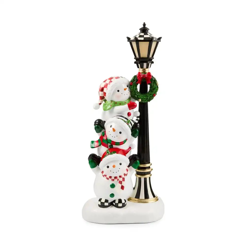 Illuminated Snowman Lamppost Figurine Main image