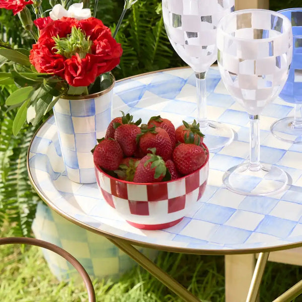 Cherry Check Salad Plates, Set of 4