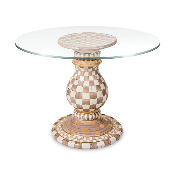Mocha Check Ceramic Pedestal Table Base