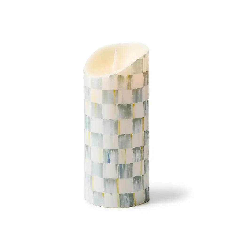 Sterling Check Flicker 5" Pillar Candle