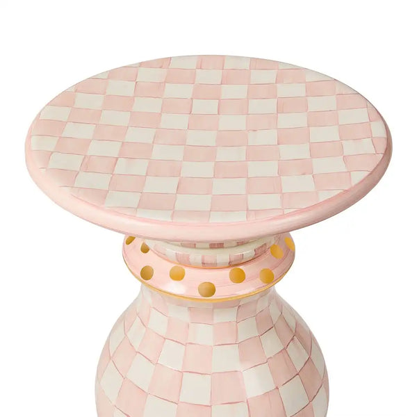 Mocha Check Ceramic Pedestal Table Base