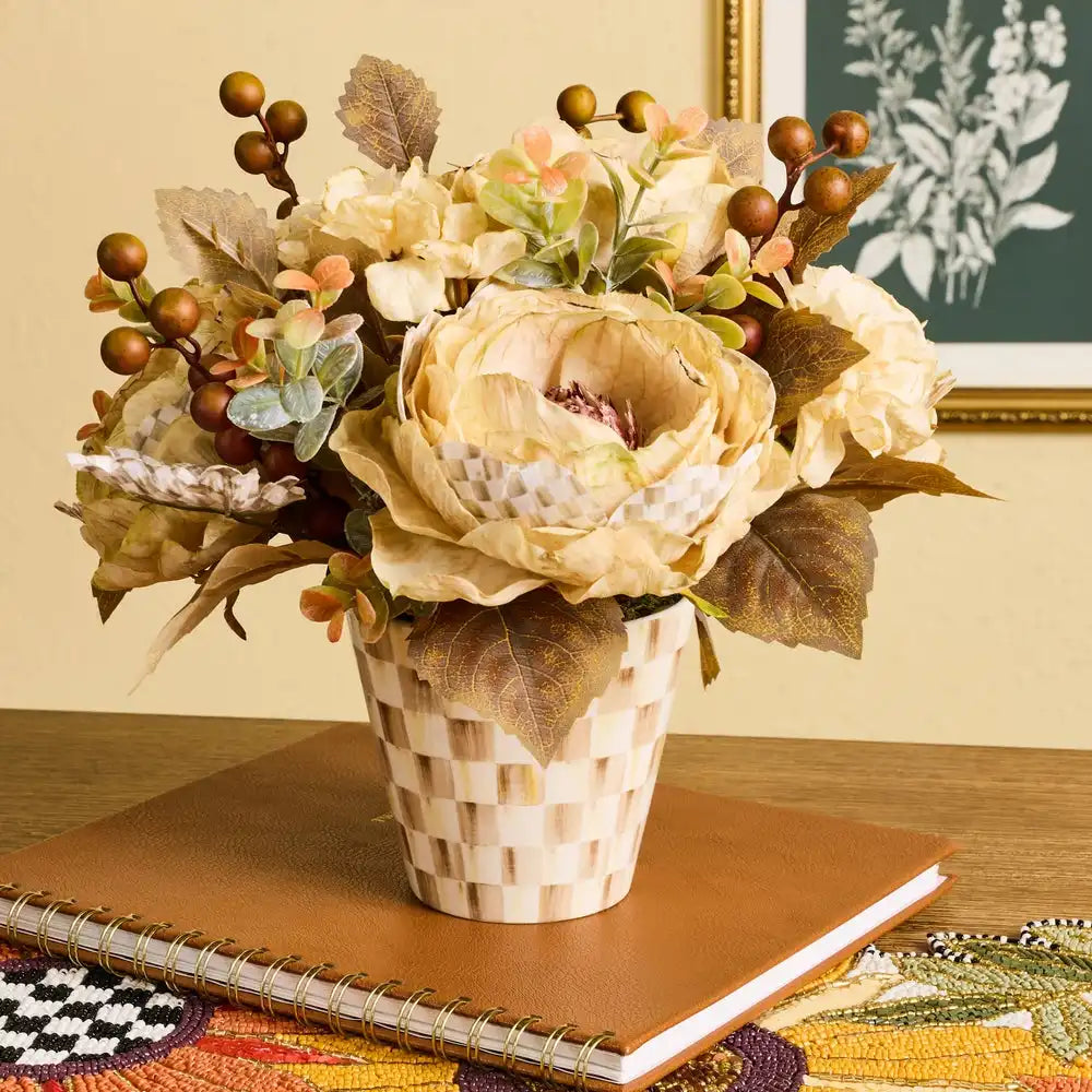 Mocha Check Fall Floral Arrangement Secondary image