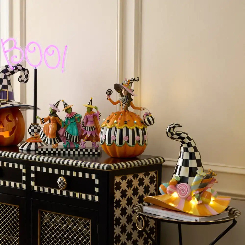 Trick or Treat Illuminated Witch Figurine