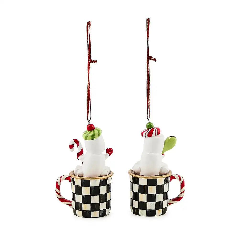 Check It Out Marshmallow Ornaments, Set of 2