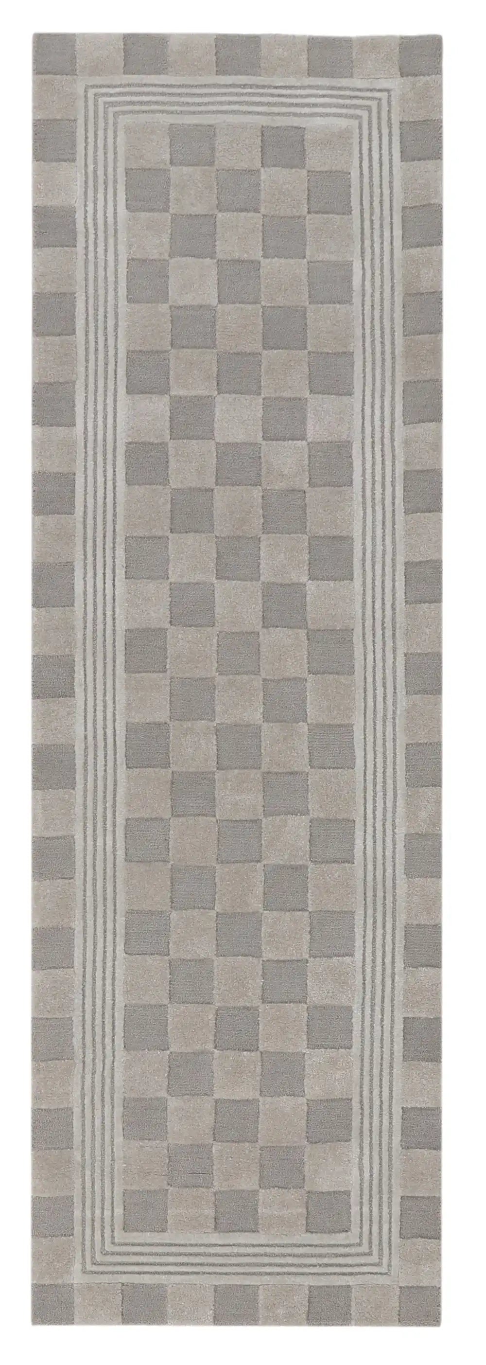 Light Grey Tonal Check 3' x 5' Rug