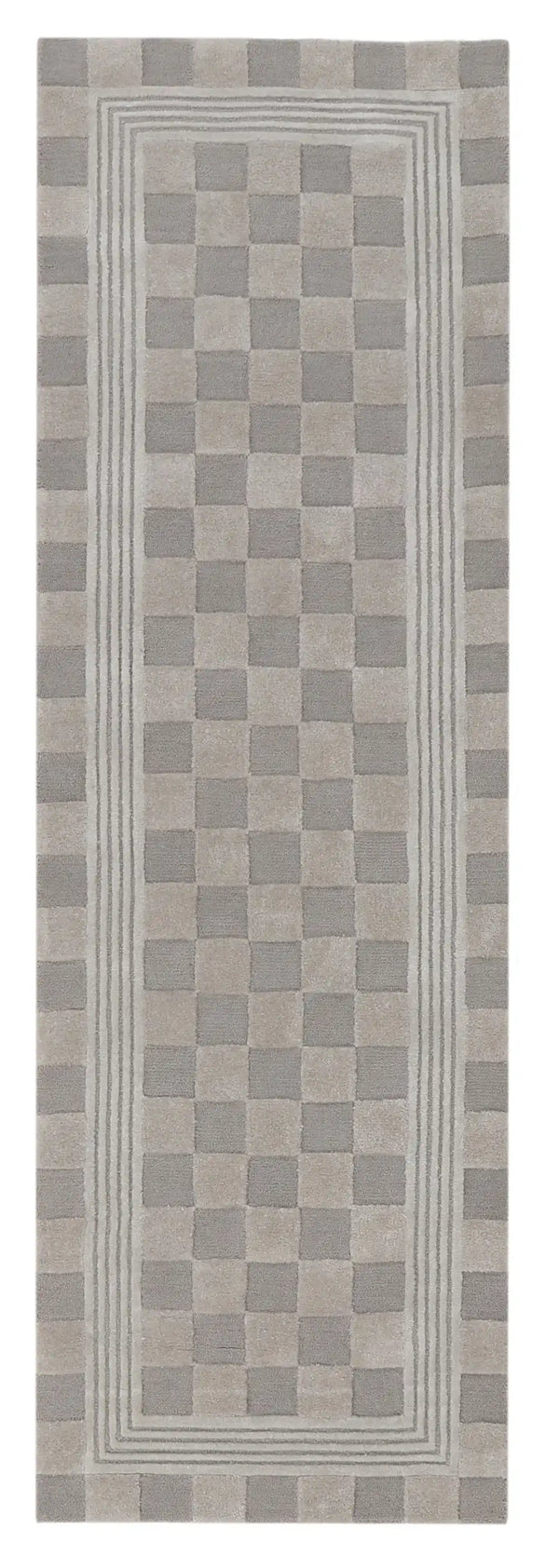 Light Grey Tonal Check 3' x 5' Rug